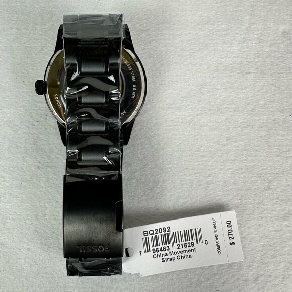 New Fossil Flynn Automatic Black Stainless Steel Watch BQ2092 - Picture 12 of 13